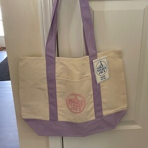 Trader Joe’s Lavender Canvas Tote Bag
